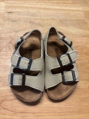 Kids amazon Suede Double-Buckle Sandal - Beige